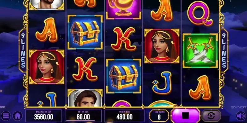 Điều chỉnh cược trước khi quay hũ Aladdin